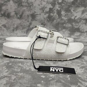 New Madden NYC Electrify 2 Slide - White Pearls - Size 8.5